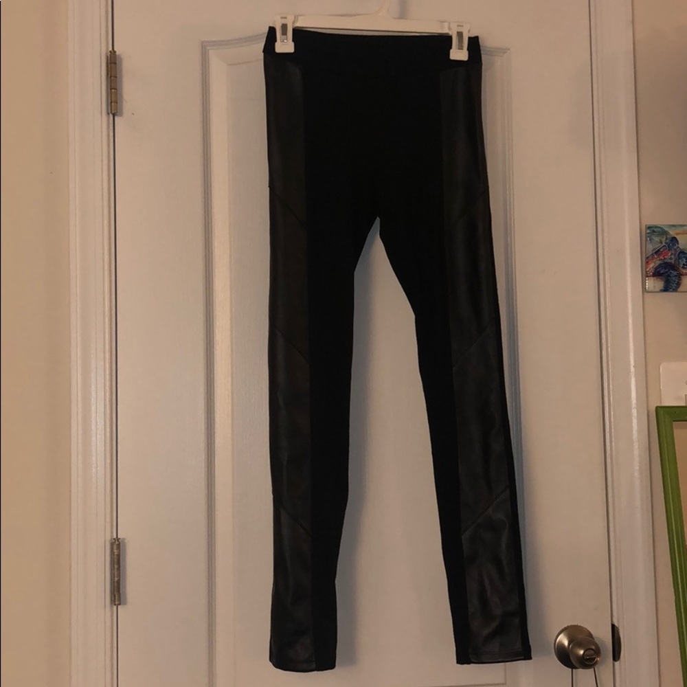 Black Leggings w/ Leather